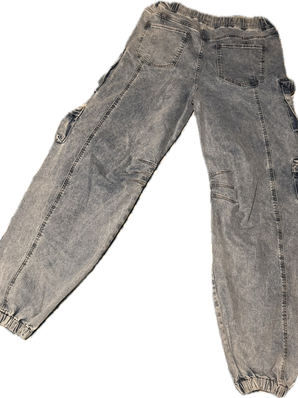 Akira Gray Cargo Jogger Jeans - Drawstringe Waist - Picture 2 of 3